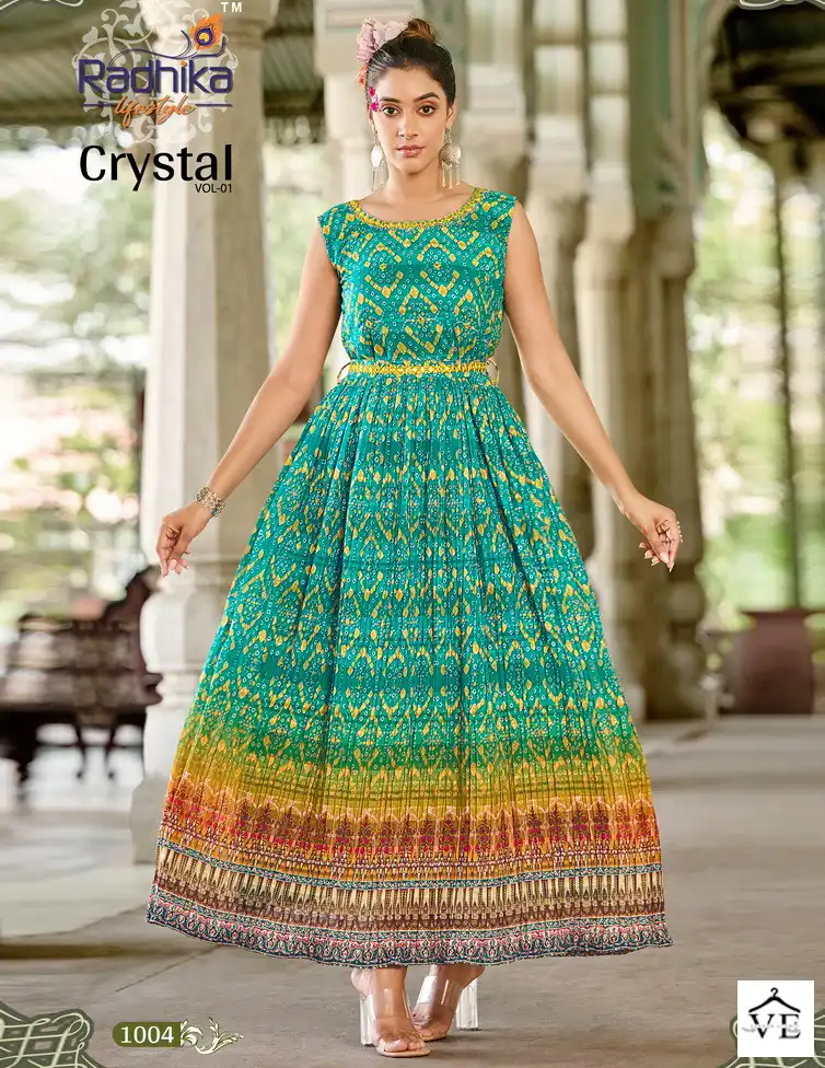 Radhika Crystal Vol 1 Georgette Wholesale Designer Gowns Catalog — Wholesale Kurtis, MPA wholesale from Surat — view 1