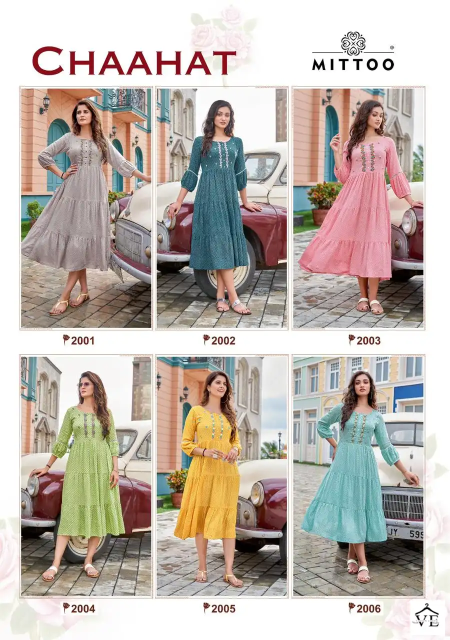 Mittoo Chaahat Rayon Wholesale Kurti Catalog — Wholesale Kurtis, MPA wholesale from Surat — view 7