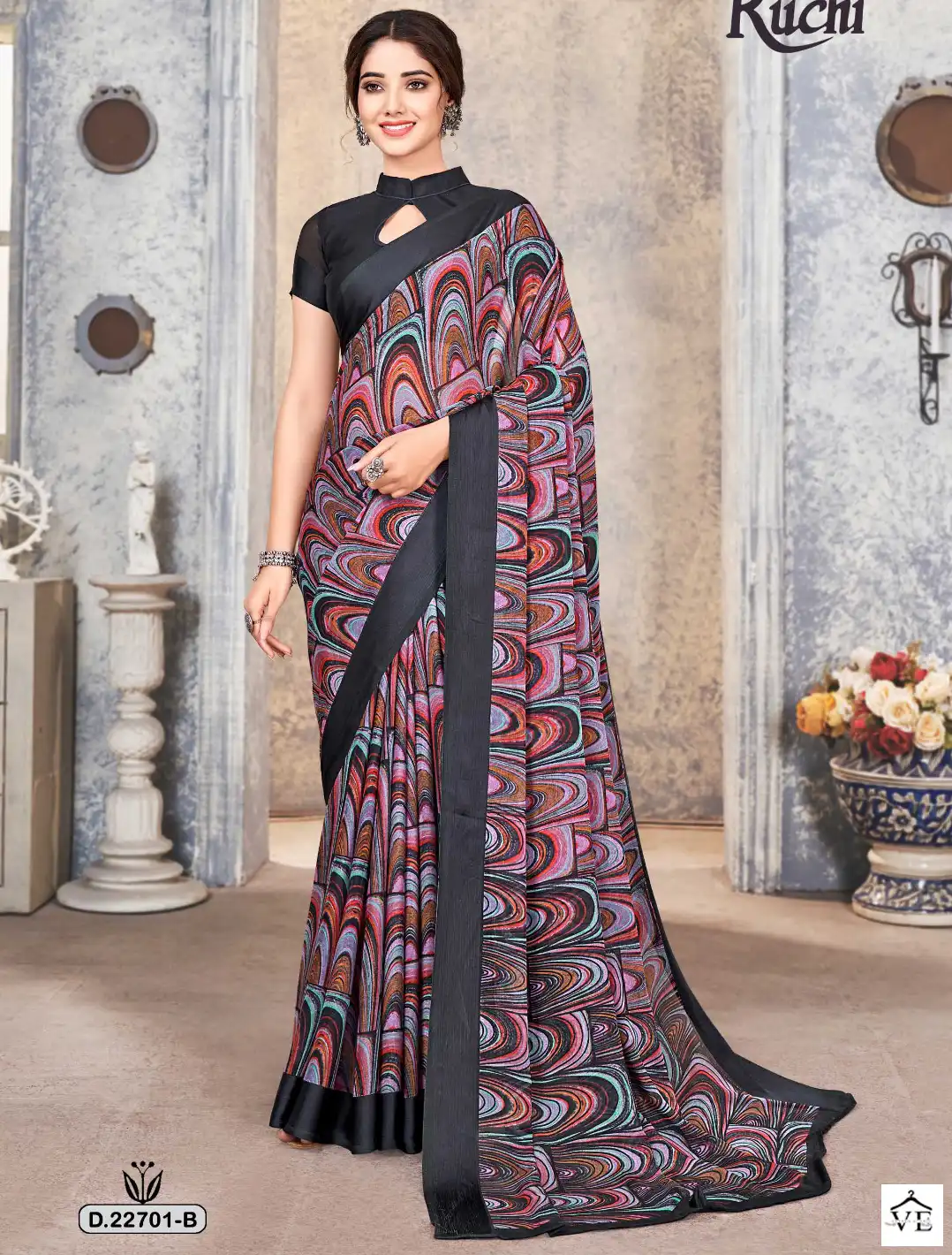 Ruchi Cherry-33 Chiffon Wholesale Saree Catalog — Wholesale Sarees, MPA wholesale from Surat — view 1