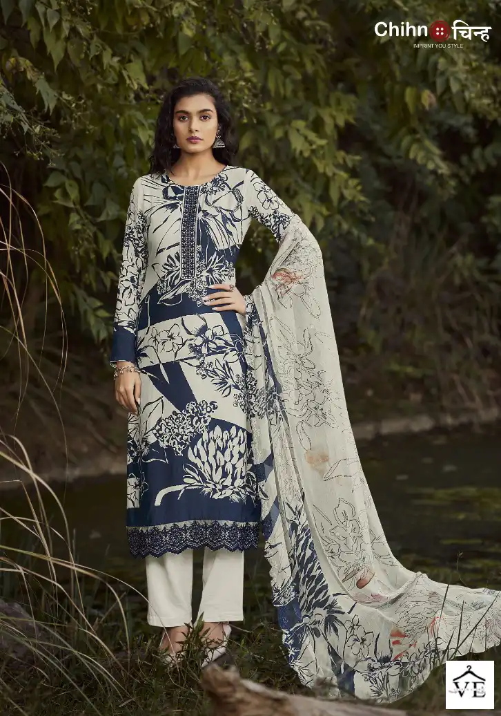Chinah Eliana Pure Viscose Muslin Wholesale Salwar Suit Catalog — Wholesale Salwar Suits, MPA wholesale from Surat - Gallery Image 5