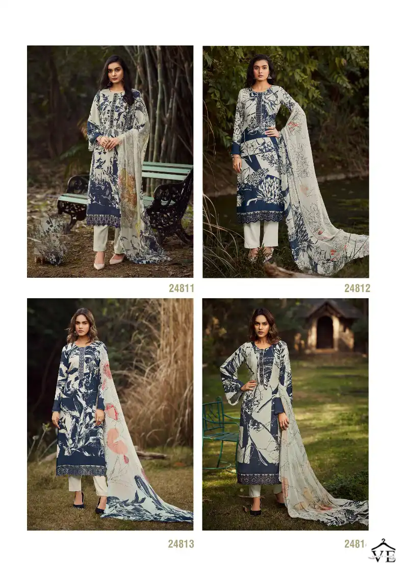 Chinah Eliana Pure Viscose Muslin Wholesale Salwar Suit Catalog — Wholesale Salwar Suits, MPA wholesale from Surat - Gallery Image 9