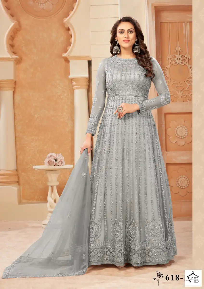 Swagat 618A To 618D Net Wholesale Anarkali Salwar Suit Catalog — Wholesale Salwar Suits, MPA wholesale from Surat — view 4