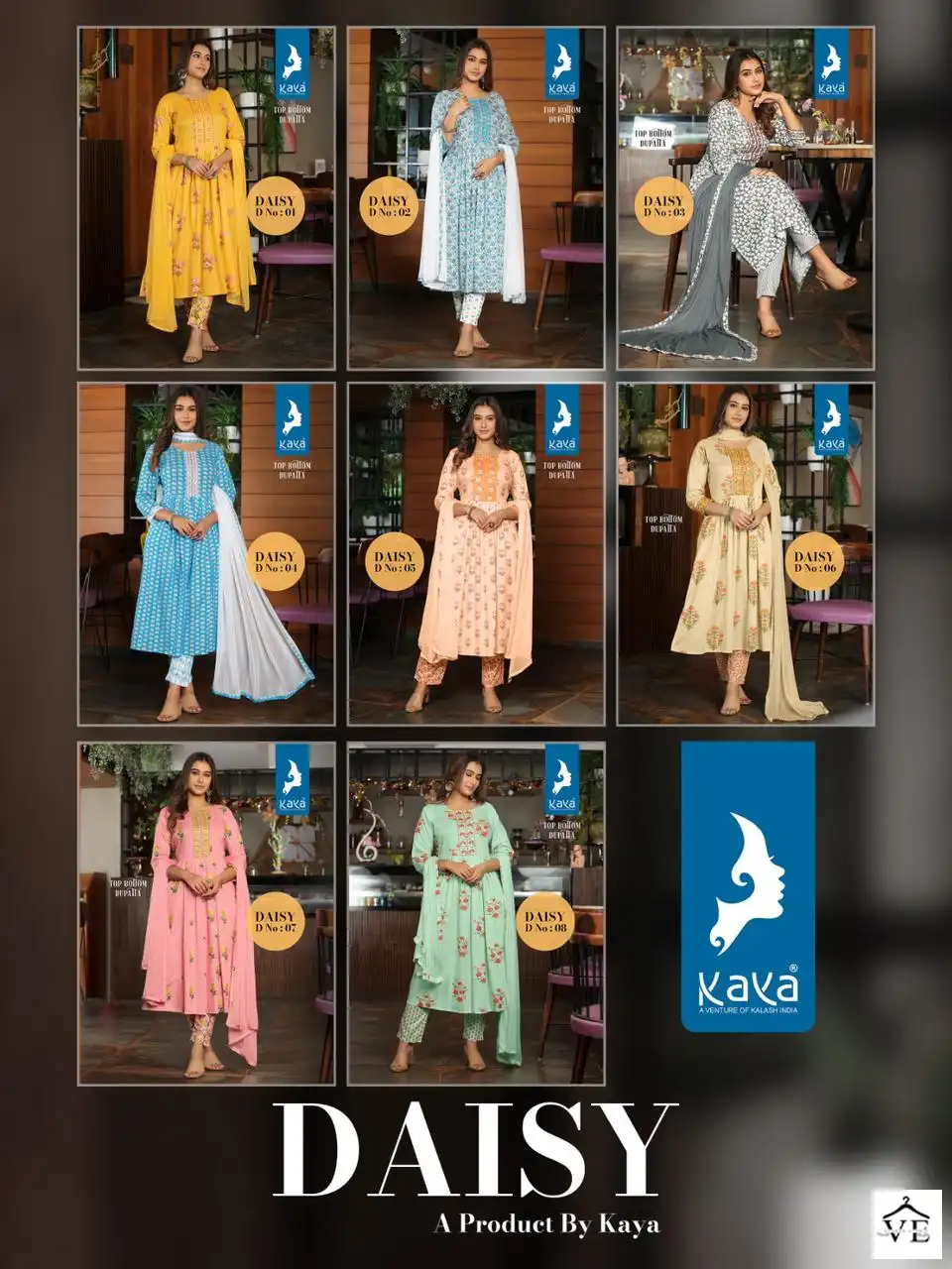 Kaya Daisy Rayon Wholesale Readymade Suits Catalog — Wholesale Salwar Suits, MPA wholesale from Surat — view 9