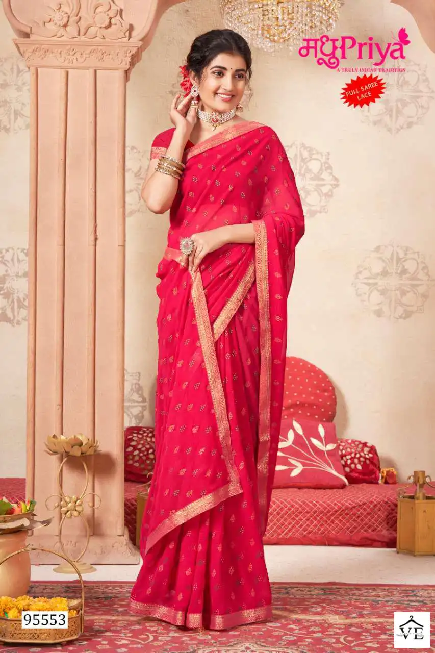 Madhupriya Deep Queen White Cat Zometto Wholesale Saree Catalog — Wholesale Sarees, MPA wholesale from Surat - Gallery Image 2