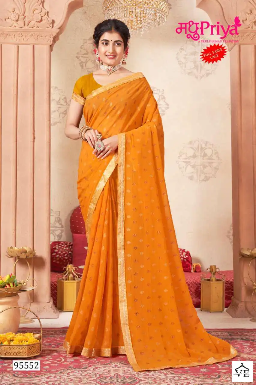 Madhupriya Deep Queen White Cat Zometto Wholesale Saree Catalog — Wholesale Sarees, MPA wholesale from Surat - Gallery Image 3