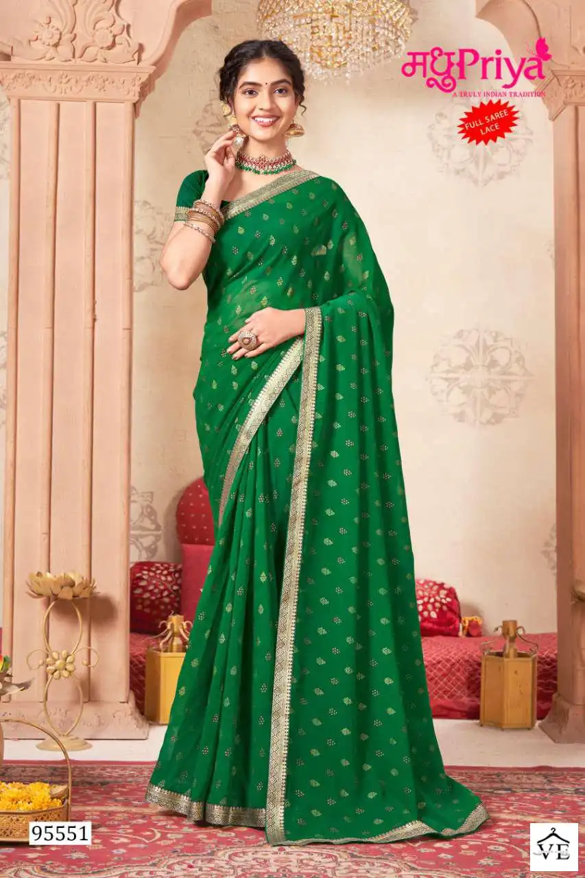 Madhupriya Deep Queen White Cat Zometto Wholesale Saree Catalog — Wholesale Sarees, MPA wholesale from Surat - Gallery Image 4
