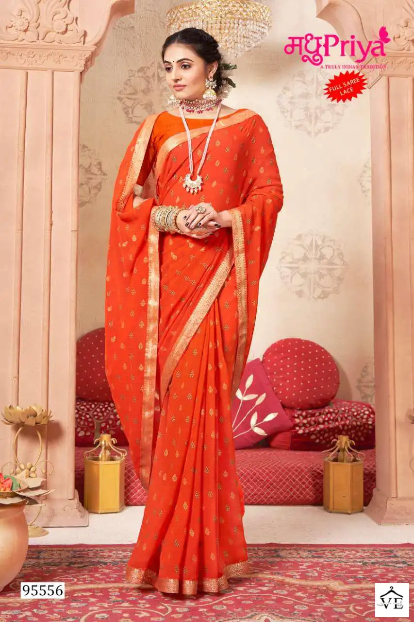 Madhupriya Deep Queen White Cat Zometto Wholesale Saree Catalog — Wholesale Sarees, MPA wholesale from Surat - Gallery Image 5