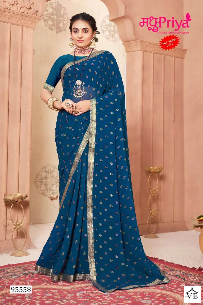 Madhupriya Deep Queen White Cat Zometto Wholesale Saree Catalog — Wholesale Sarees, MPA wholesale from Surat - Gallery Image 6