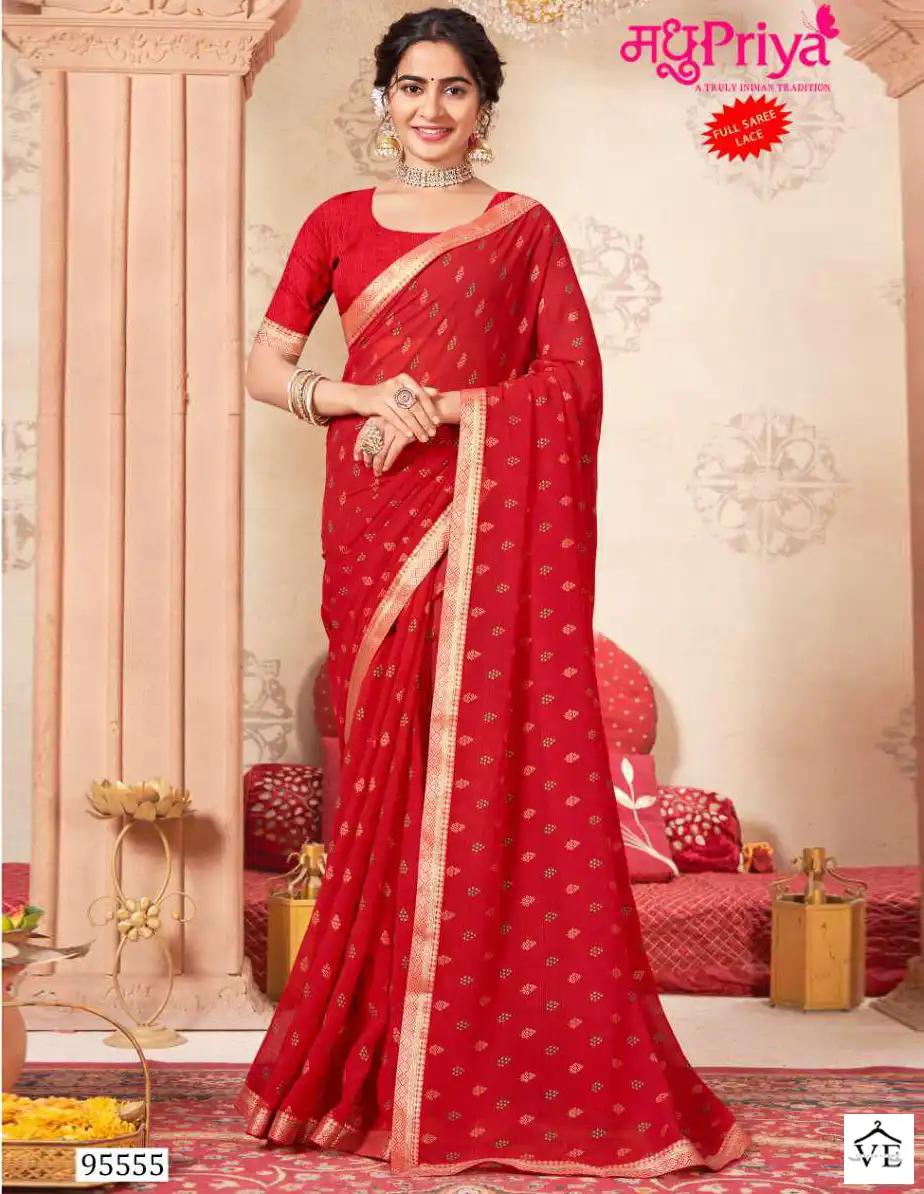 Madhupriya Deep Queen White Cat Zometto Wholesale Saree Catalog — Wholesale Sarees, MPA wholesale from Surat — view 1