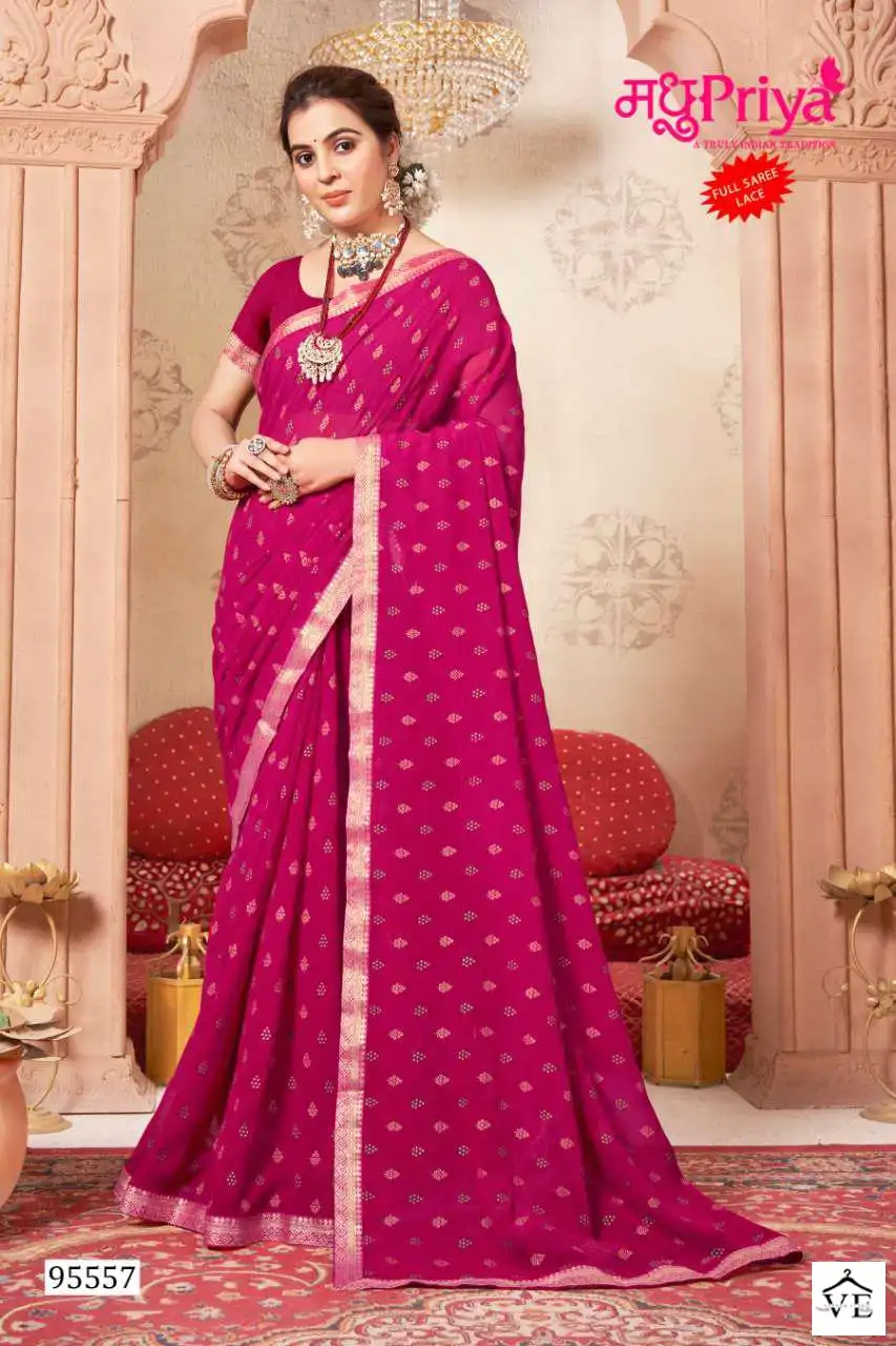 Madhupriya Deep Queen White Cat Zometto Wholesale Saree Catalog — Wholesale Sarees, MPA wholesale from Surat - Gallery Image 7