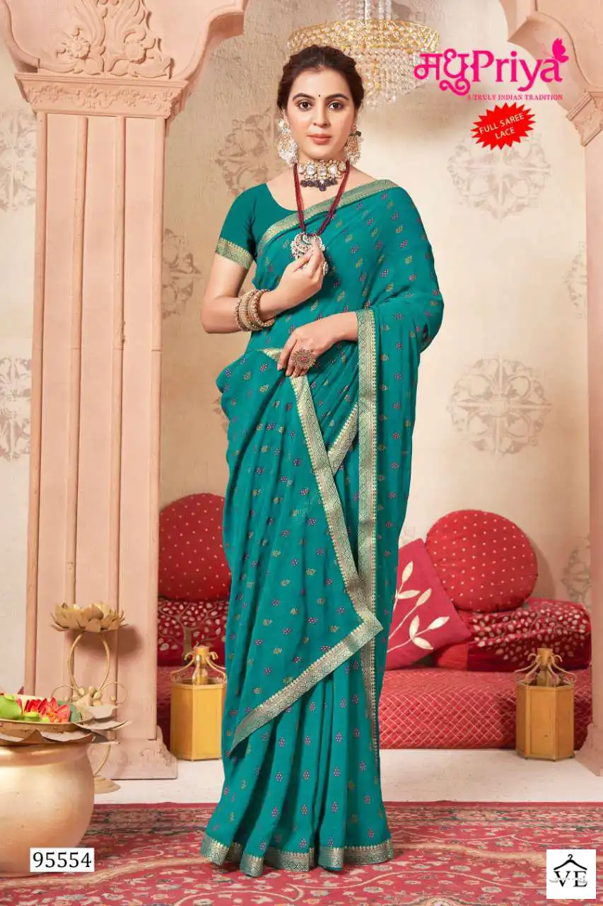 Madhupriya Deep Queen White Cat Zometto Wholesale Saree Catalog — Wholesale Sarees, MPA wholesale from Surat - Gallery Image 8