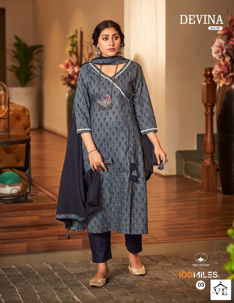 100 Miles Devina Cotton Wholesale Readymade Salwar Suit Catalog — Wholesale Salwar Suits, MPA wholesale from Surat - Gallery Image 3