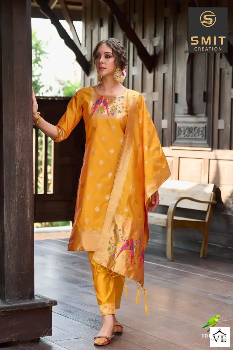 Poonam Designer Dilnur Pure Tapela Silk Wholesale Paithani Readymade Suits Catalog — Wholesale Salwar Suits, MPA wholesale from Surat - Gallery Image 6