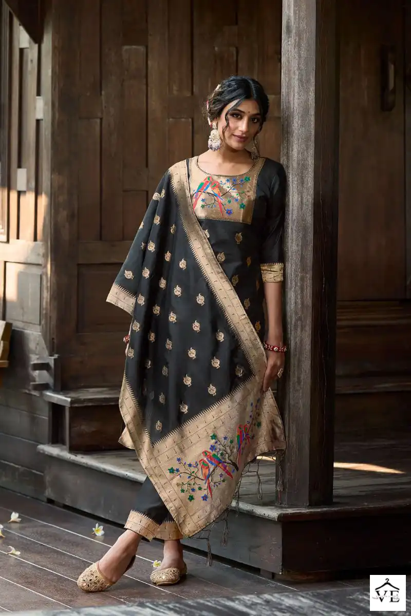 Poonam Designer Dilnur Pure Tapela Silk Wholesale Paithani Readymade Suits Catalog — Wholesale Salwar Suits, MPA wholesale from Surat - Gallery Image 3