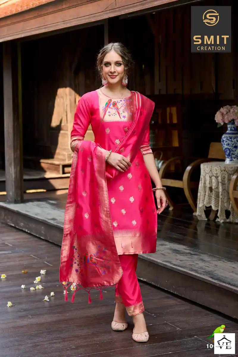 Poonam Designer Dilnur Pure Tapela Silk Wholesale Paithani Readymade Suits Catalog — Wholesale Salwar Suits, MPA wholesale from Surat - Gallery Image 4