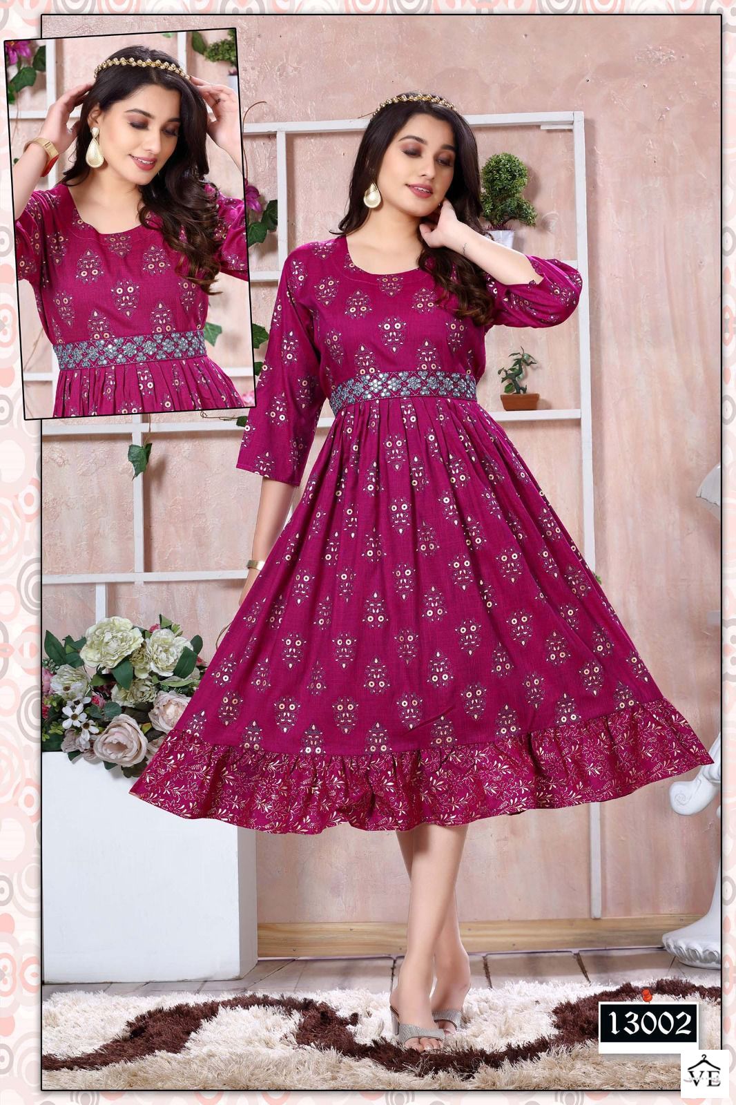 Vardan Ethnic Ding Dong Heavy Rayon Wholesale Kurtis Catalog — Wholesale Kurtis, MPA wholesale from Surat - Gallery Image 3