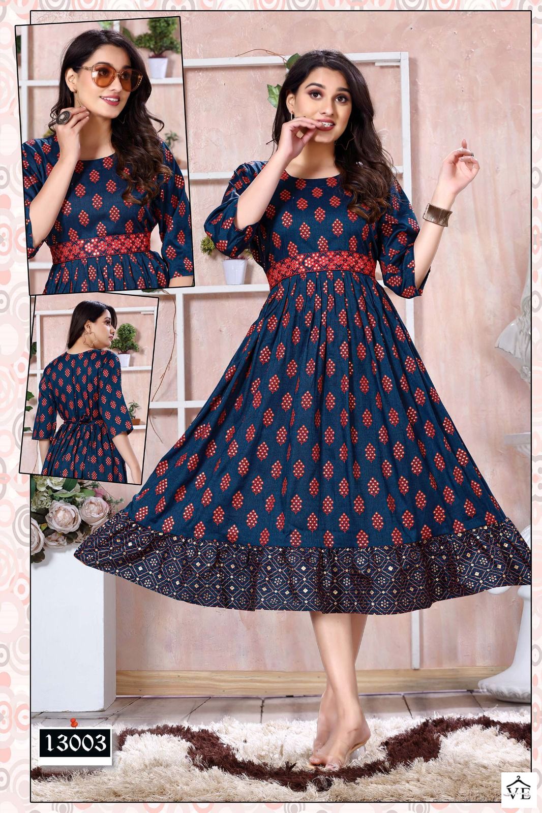 Vardan Ethnic Ding Dong Heavy Rayon Wholesale Kurtis Catalog — Wholesale Kurtis, MPA wholesale from Surat - Gallery Image 4