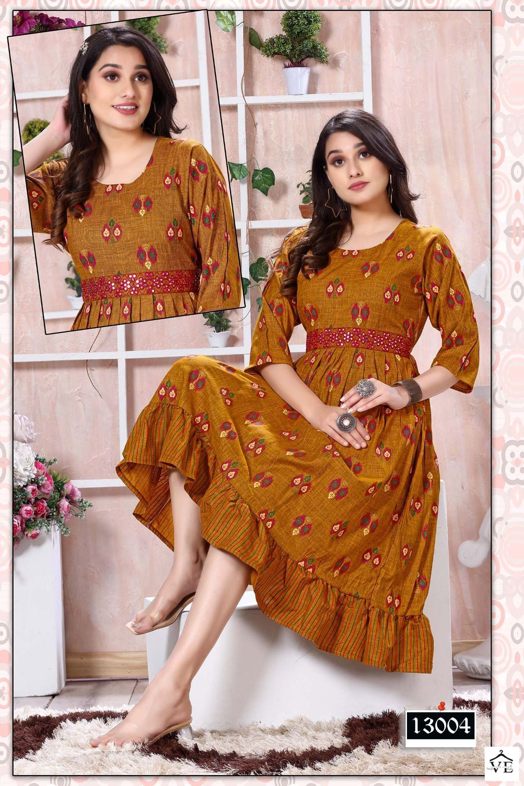 Vardan Ethnic Ding Dong Heavy Rayon Wholesale Kurtis Catalog — Wholesale Kurtis, MPA wholesale from Surat - Gallery Image 5