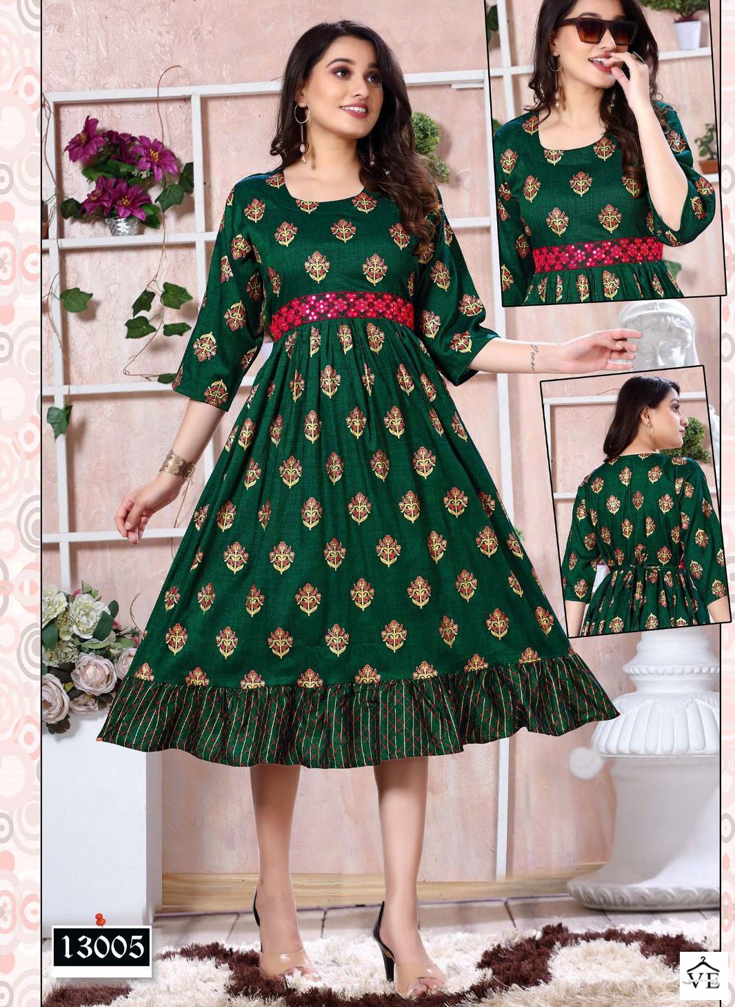 Vardan Ethnic Ding Dong Heavy Rayon Wholesale Kurtis Catalog — Wholesale Kurtis, MPA wholesale from Surat — view 1