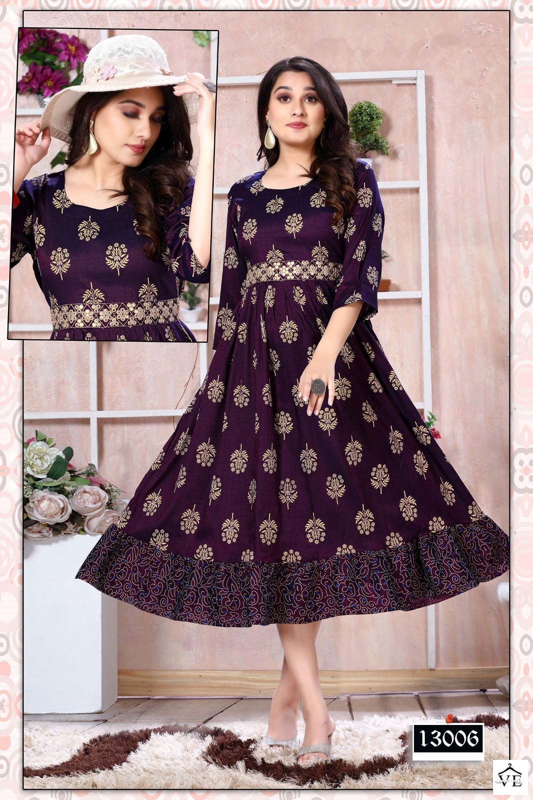 Vardan Ethnic Ding Dong Heavy Rayon Wholesale Kurtis Catalog — Wholesale Kurtis, MPA wholesale from Surat - Gallery Image 6