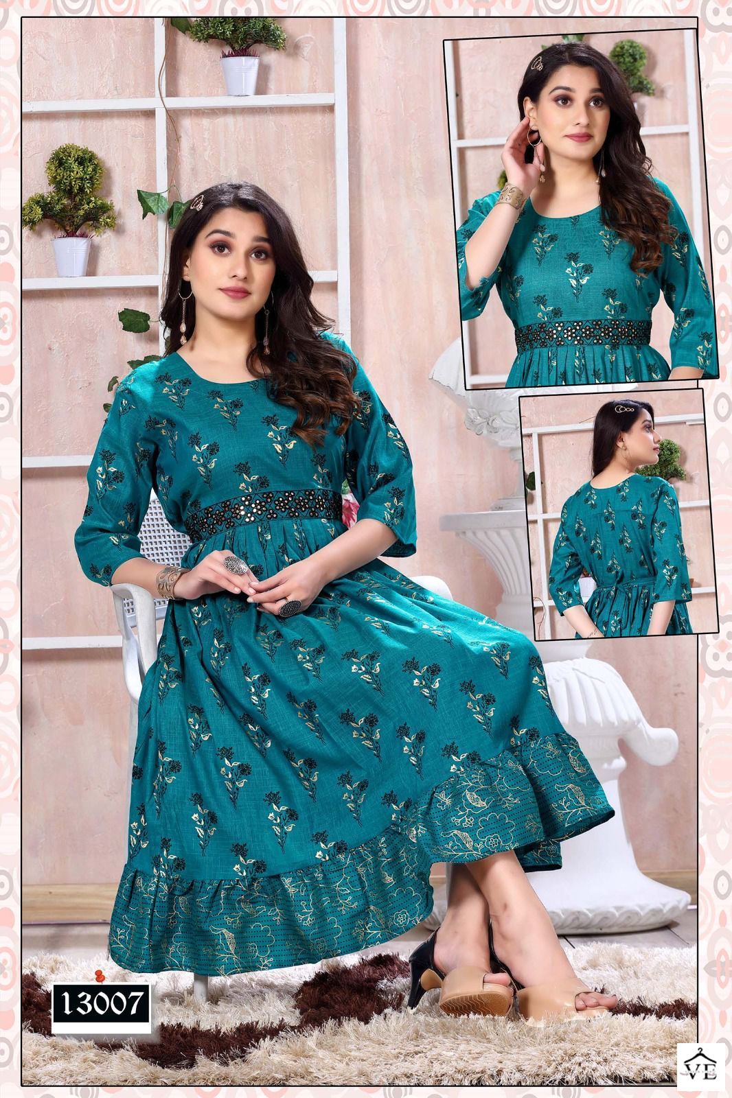 Vardan Ethnic Ding Dong Heavy Rayon Wholesale Kurtis Catalog — Wholesale Kurtis, MPA wholesale from Surat - Gallery Image 7