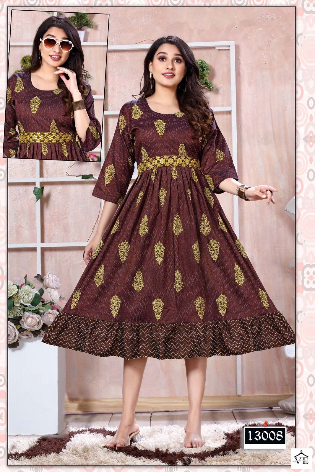 Vardan Ethnic Ding Dong Heavy Rayon Wholesale Kurtis Catalog — Wholesale Kurtis, MPA wholesale from Surat - Gallery Image 8