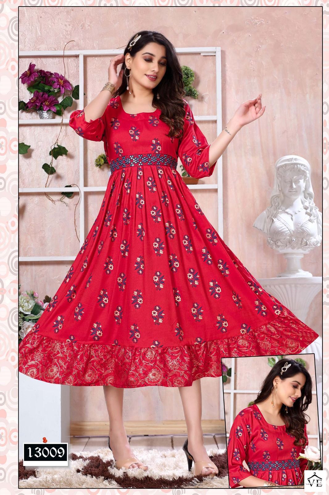 Vardan Ethnic Ding Dong Heavy Rayon Wholesale Kurtis Catalog — Wholesale Kurtis, MPA wholesale from Surat - Gallery Image 9