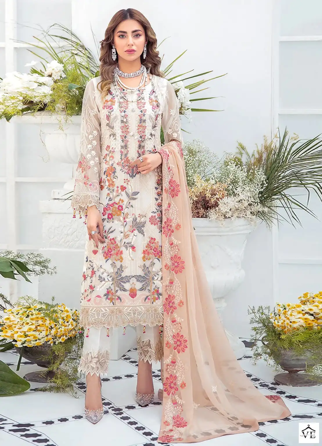 Zaha Dno 10013 Georgette Wholesale Pakistani Suit — Wholesale Salwar Suits, MPA wholesale from Surat — view 1