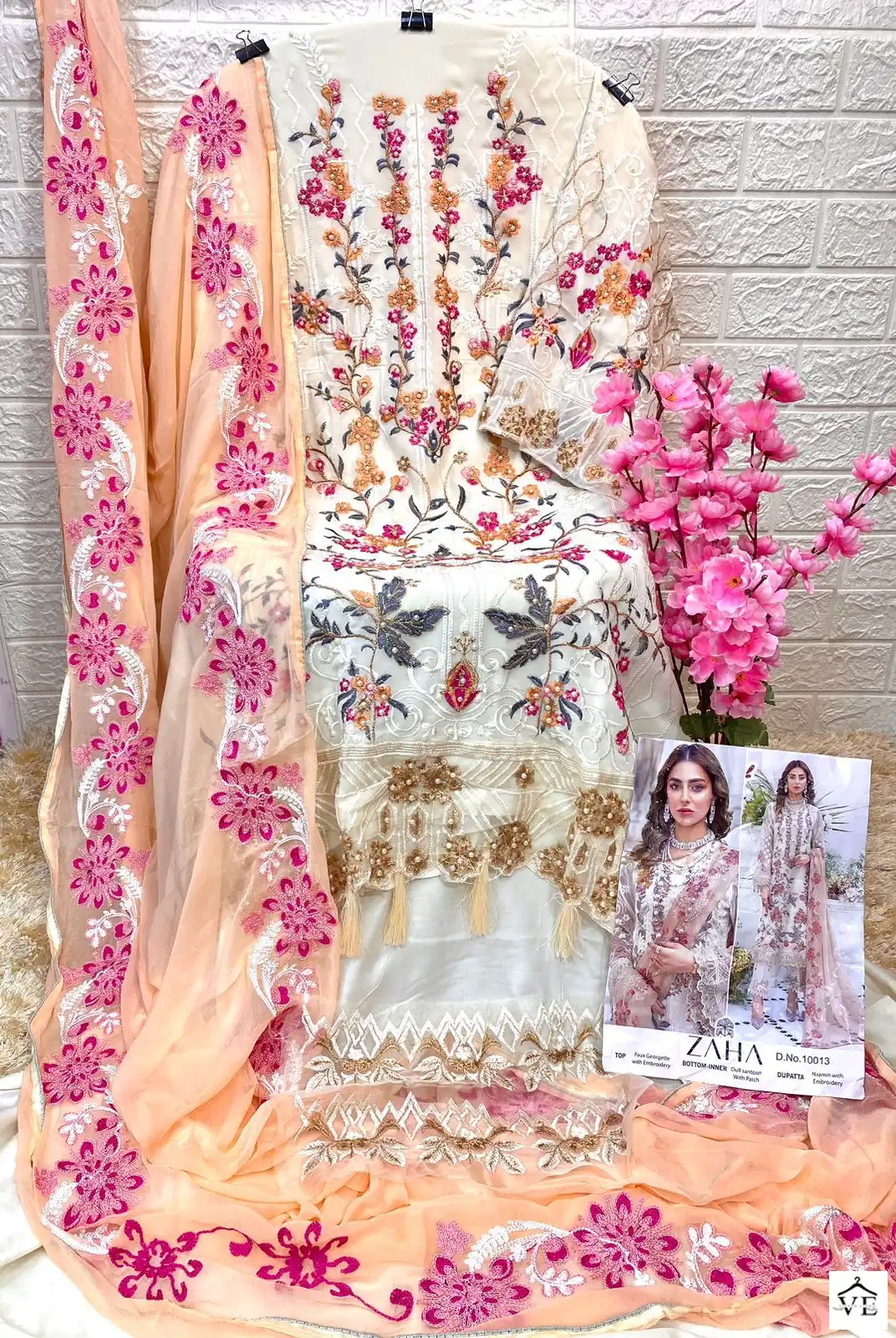 Zaha Dno 10013 Georgette Wholesale Pakistani Suit — Wholesale Salwar Suits, MPA wholesale from Surat - Gallery Image 2