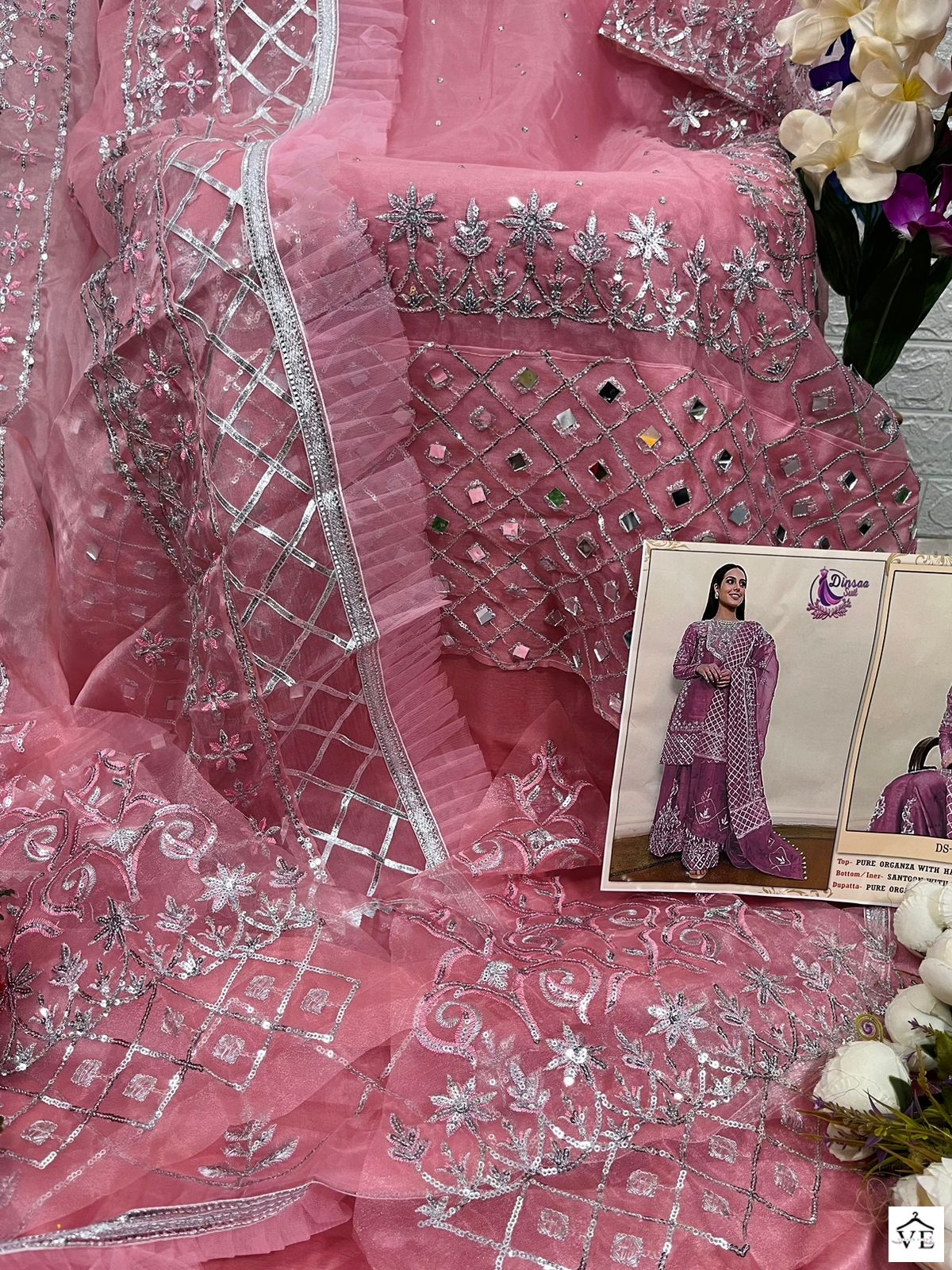 Dinsaa 149 Organza Wholesale Pakistani Salwar Suit Catalog — Wholesale Salwar Suits, MPA wholesale from Surat - Gallery Image 2