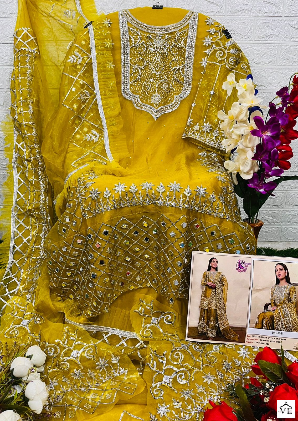 Dinsaa 149 Organza Wholesale Pakistani Salwar Suit Catalog — Wholesale Salwar Suits, MPA wholesale from Surat - Gallery Image 4