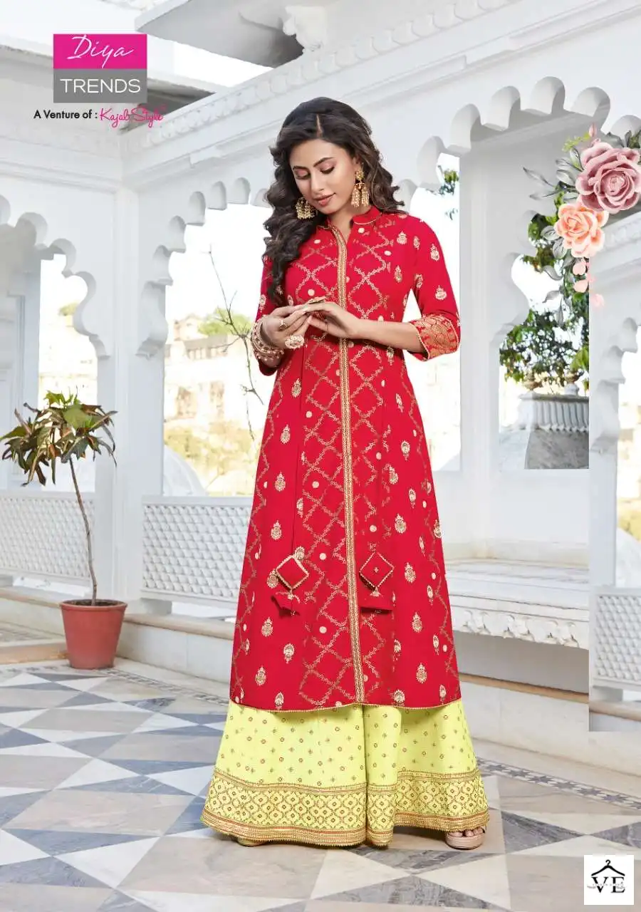 Diya Trendz Fashion Tadka Vol-2 Rayon Wholesale Kurti With Pant Catalog — Wholesale Kurtis, MPA wholesale from Surat - Gallery Image 3