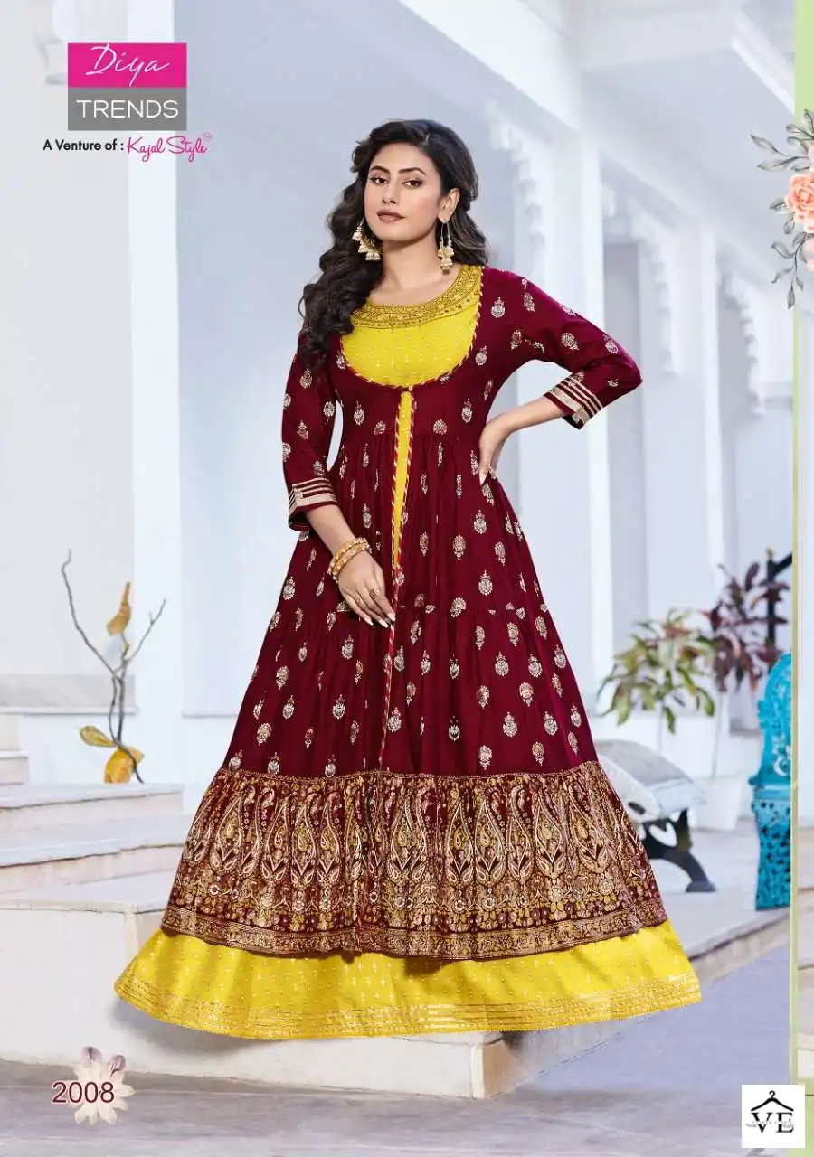 Diya Trendz Fashion Tadka Vol-2 Rayon Wholesale Kurti With Pant Catalog — Wholesale Kurtis, MPA wholesale from Surat - Gallery Image 8
