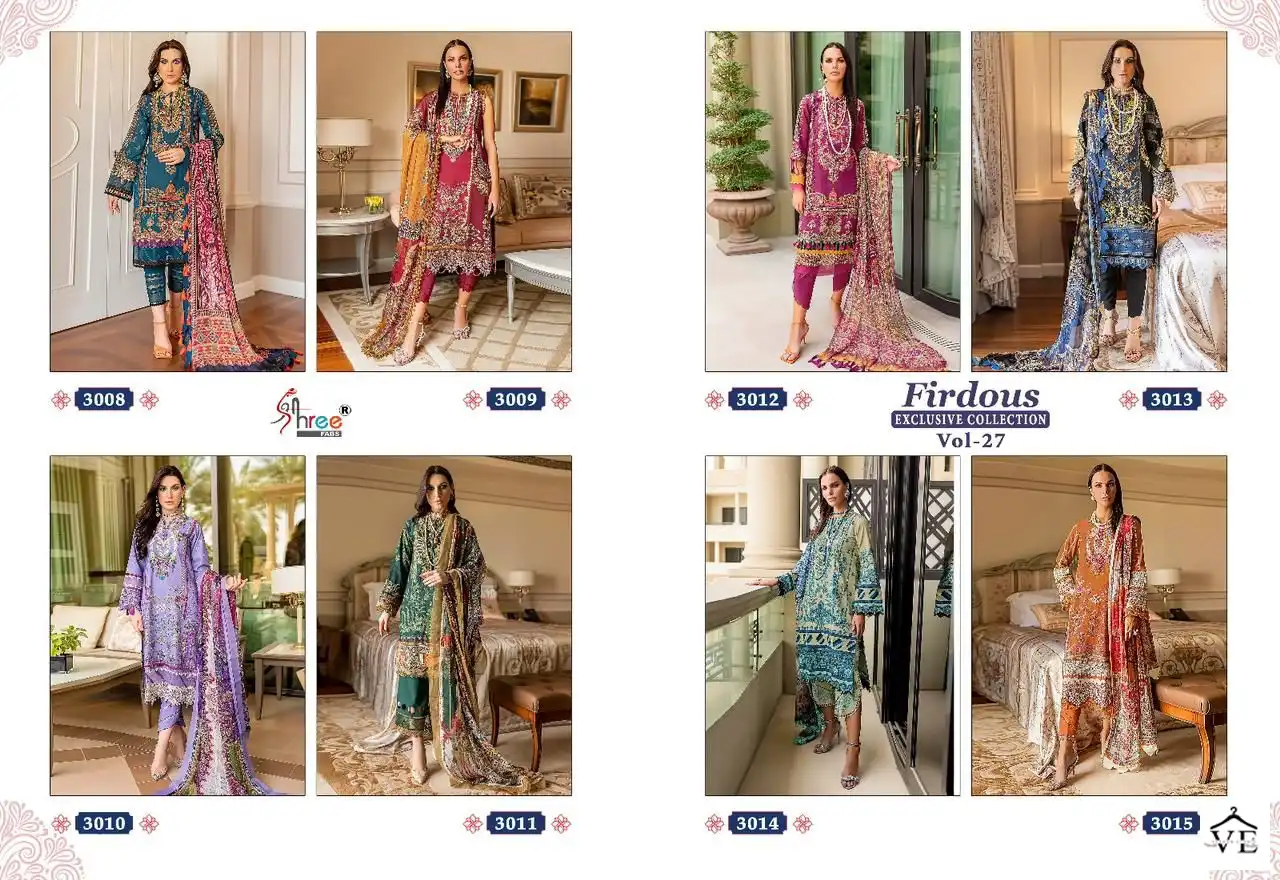 Shree Fabs Firdous Exclusive Collection Vol-27 Pure Cotton Wholesale Pakistani Suit Catalog — Wholesale Salwar Suits, MPA wholesale from Surat — view 16