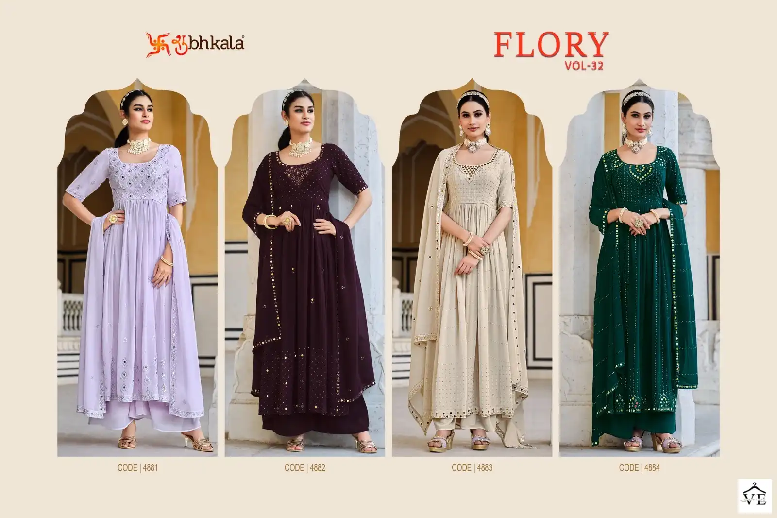 Shubhkala Flory Vol-32 Georgette Wholesale Readymade Suits Catalog — Wholesale Salwar Suits, MPA wholesale from Surat — view 13
