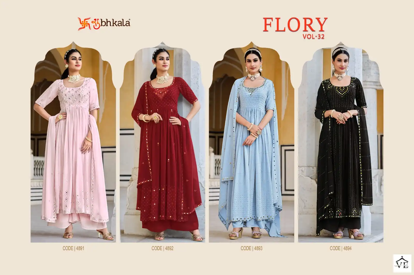 Shubhkala Flory Vol 33 Georgette Wholesale Ready To Wear Suits Catalog — Wholesale Salwar Suits, MPA wholesale from Surat — view 10