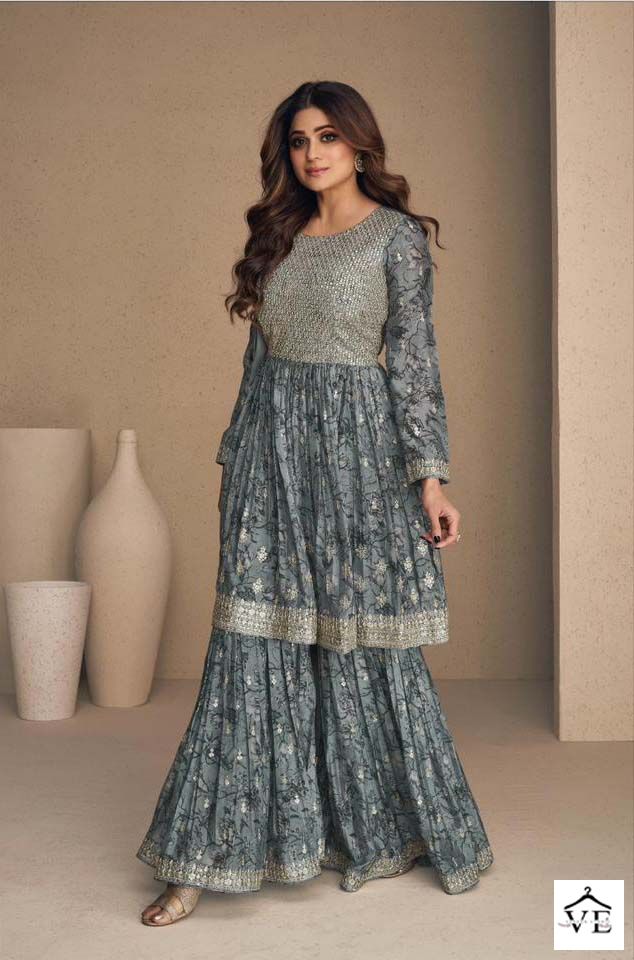 Aashirwad Flower Chinon Wholesale Designer Readymade Salwar Suit Catalog — Wholesale Salwar Suits, Aashirwad Creation wholesale from Surat - Gallery Image 3