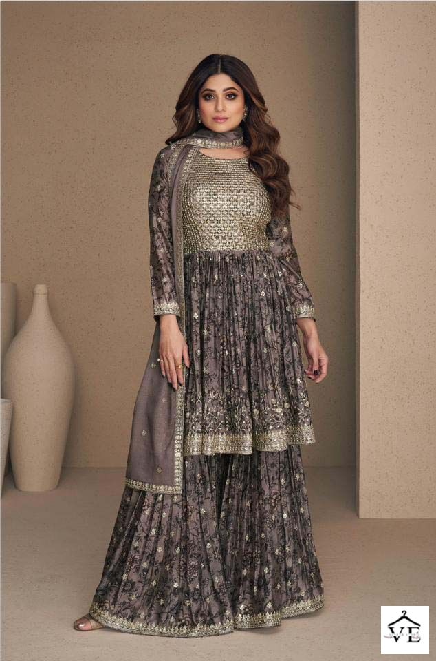 Aashirwad Flower Chinon Wholesale Designer Readymade Salwar Suit Catalog — Wholesale Salwar Suits, Aashirwad Creation wholesale from Surat - Gallery Image 5