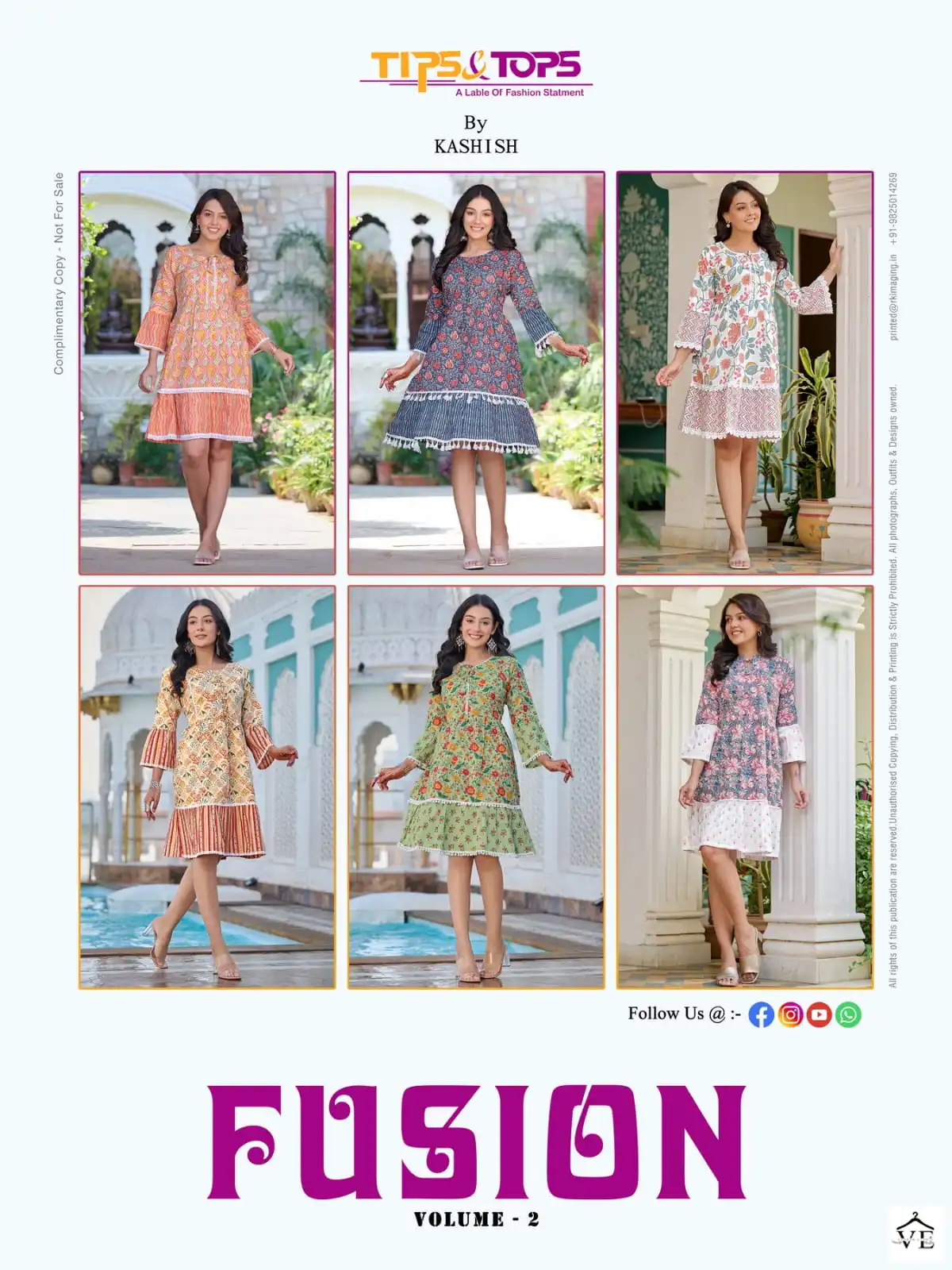Tips &amp; Tops Fusion Vol 2 Cotton Wholesale Kurti Catalog — Wholesale Kurtis, MPA wholesale from Surat — view 7