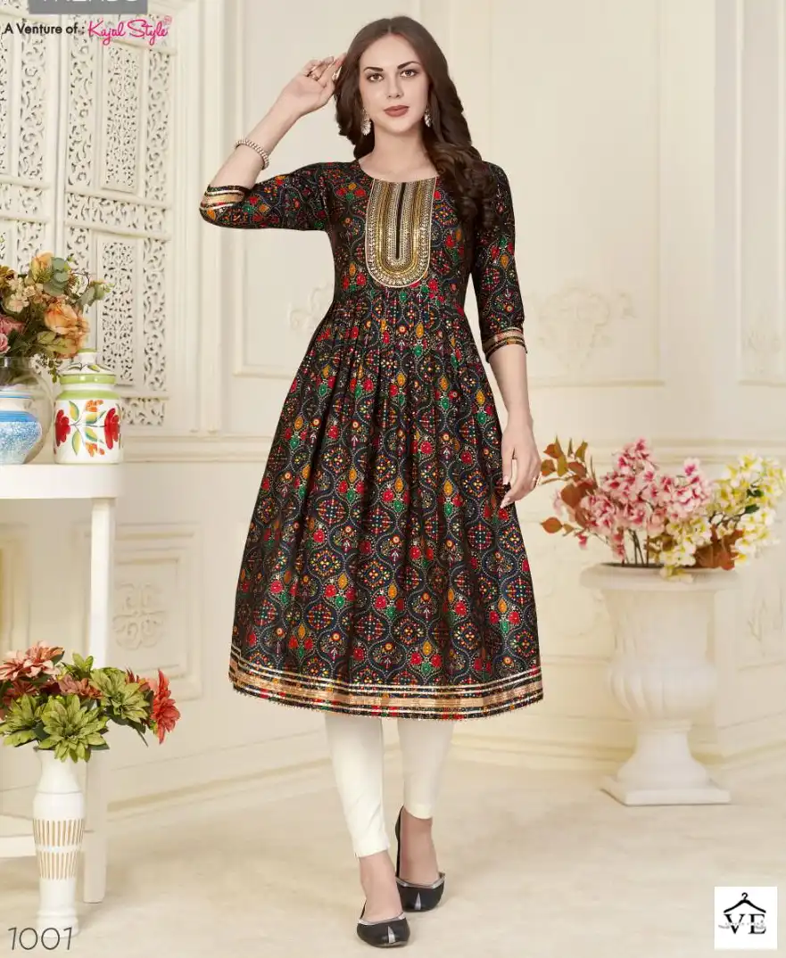 Diya Trends Fashion Samora Vol 1 Chanderi Wholesale Naira Cut Kurti Pant Catalog — Wholesale Kurtis, Diya Trends wholesale from Surat — view 1