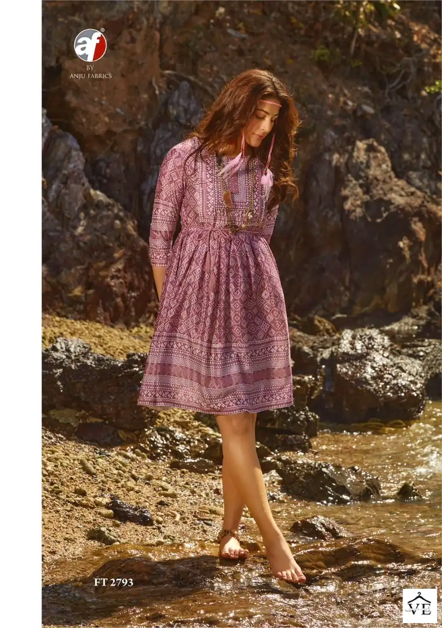 Anju Fabrics Fashion Talk Vol 2 Pure Chinnon Wholesale Kurti Catalog — Wholesale Kurtis, MPA wholesale from Surat — view 4
