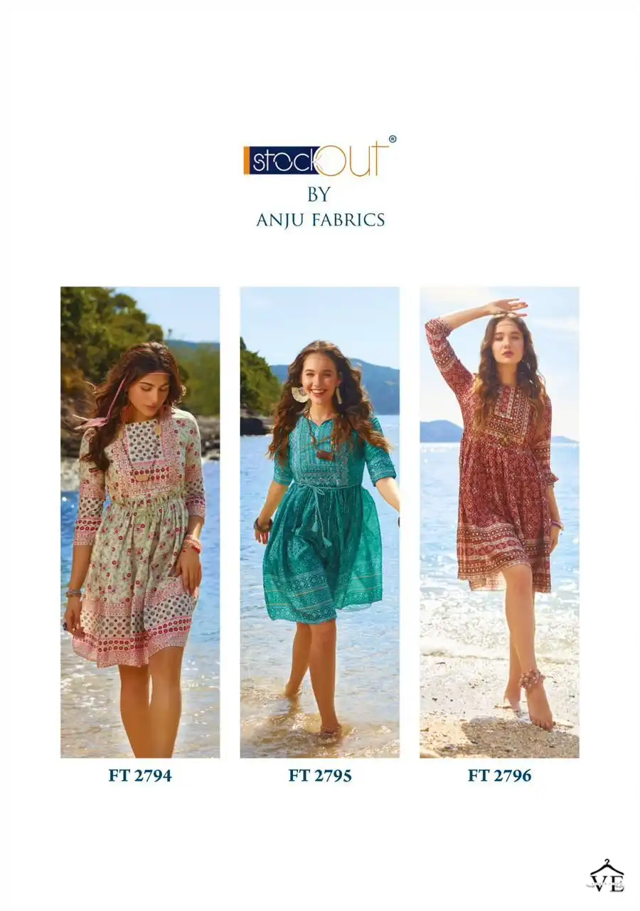 Anju Fabrics Fashion Talk Vol 2 Pure Chinnon Wholesale Kurti Catalog — Wholesale Kurtis, MPA wholesale from Surat — view 5