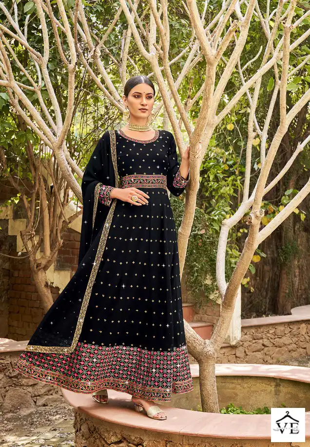 Radha Trendz Floral Georgette Wholesale Anarkali Salwar Suit Catalog — Wholesale Salwar Suits, MPA wholesale from Surat - Gallery Image 4