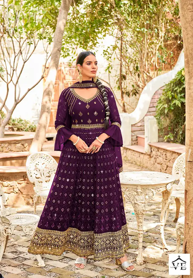 Radha Trendz Floral Georgette Wholesale Anarkali Salwar Suit Catalog — Wholesale Salwar Suits, MPA wholesale from Surat - Gallery Image 2