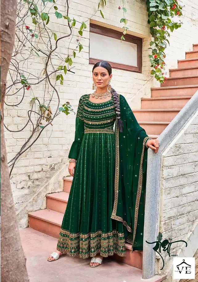 Radha Trendz Floral Georgette Wholesale Anarkali Salwar Suit Catalog — Wholesale Salwar Suits, MPA wholesale from Surat - Gallery Image 3