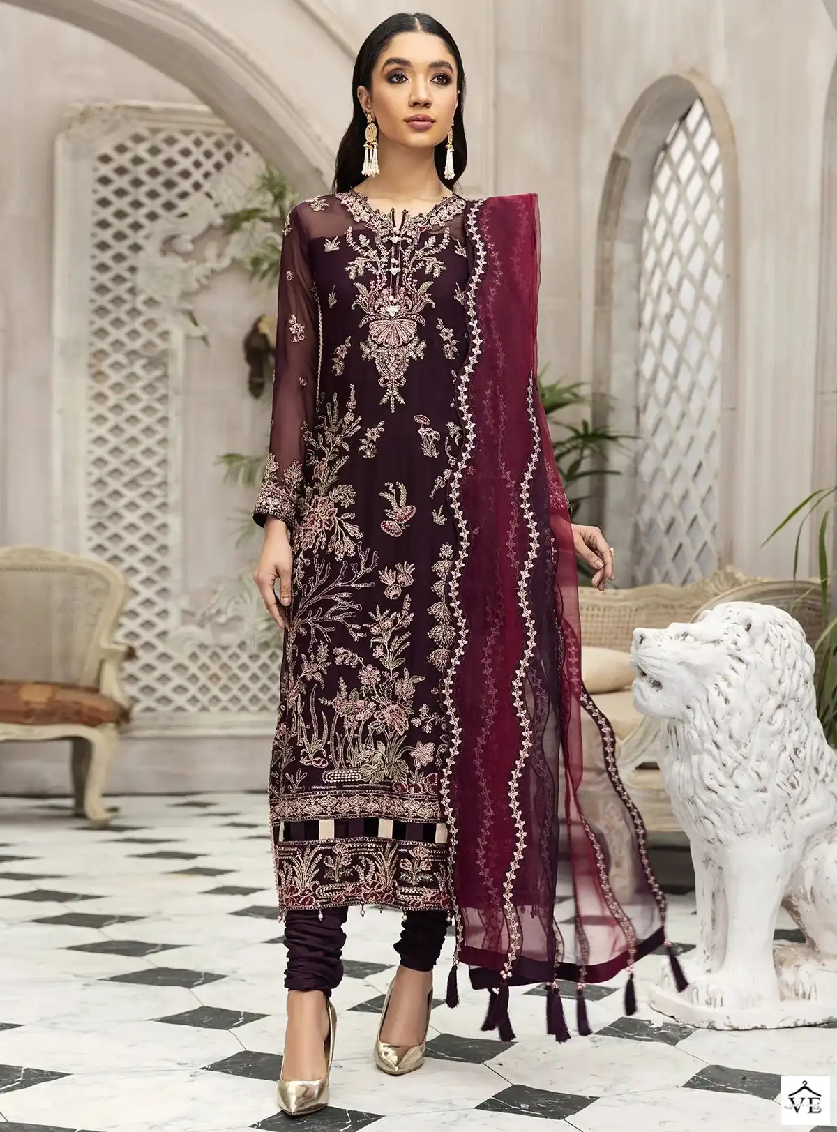 Elaf G-162 Butterfly Net Wholesale Pakistani Suit — Wholesale Salwar Suits, MPA wholesale from Surat — view 1