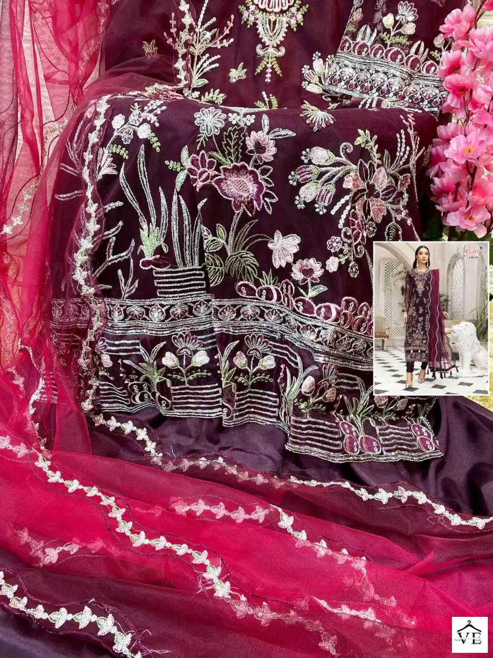 Elaf G-162 Butterfly Net Wholesale Pakistani Suit — Wholesale Salwar Suits, MPA wholesale from Surat - Gallery Image 9