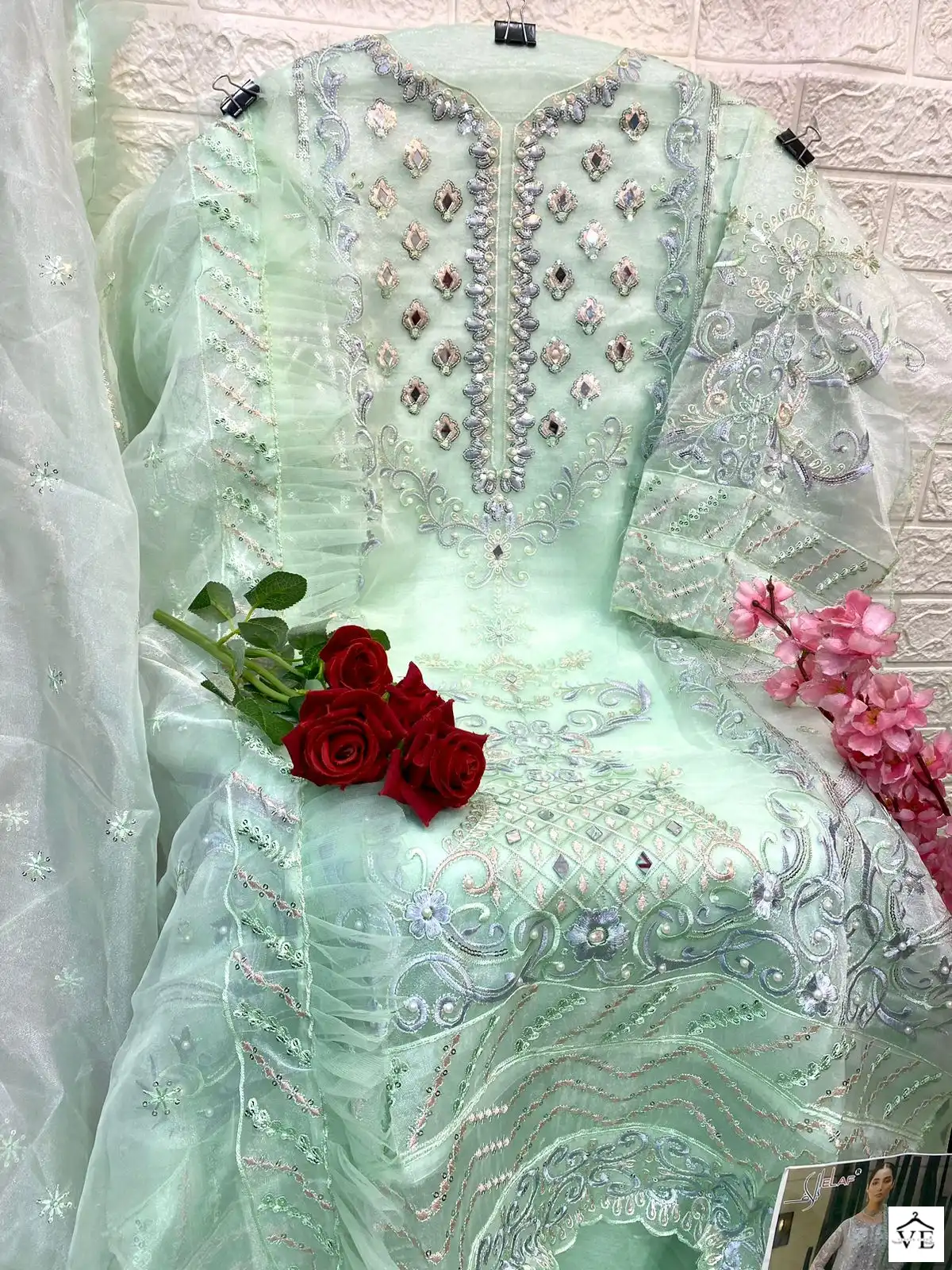 Elaf G-170 Organza Wholesale Pakistani Suit — Wholesale Salwar Suits, MPA wholesale from Surat - Gallery Image 4