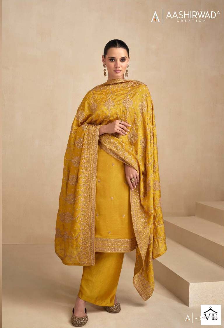 Aashirwad Garima Silk Wholesale Designer Salwar Suit Catalog — Wholesale Salwar Suits, Aashirwad Creation wholesale from Surat - Gallery Image 4