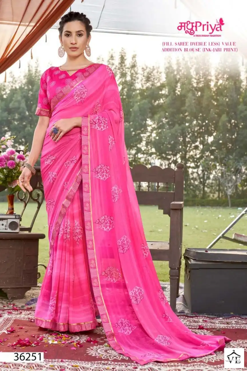 Madhupriya Gaurangi Heavy Wetless Wholesale Saree Catalog — Wholesale Sarees, MPA wholesale from Surat - Gallery Image 3